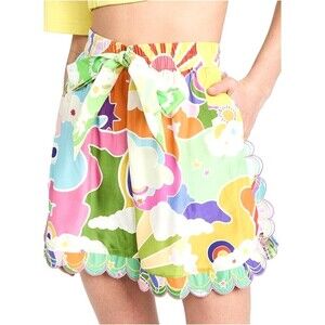 New Celia B Lyra Shorts Womens Size XS Floral Oversized Embroidered Scalloped U2